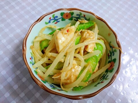 もやしと鶏ささみで棒々鶏風